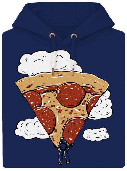 Pizza ejtőernyős unisex prémium pulóver Navy