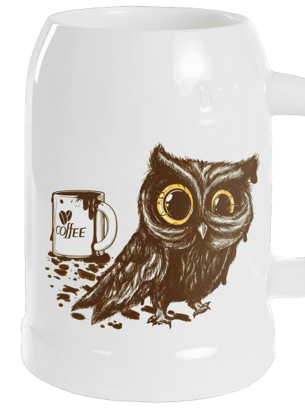 Koffeinfüggő bagoly söröskorsó White
