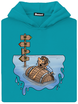 Kitaszított gyerek kenguruzsebes pulóver Hawaiian Blue