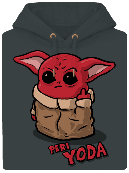 Peri Yoda unisex prémium pulóver Charcoal