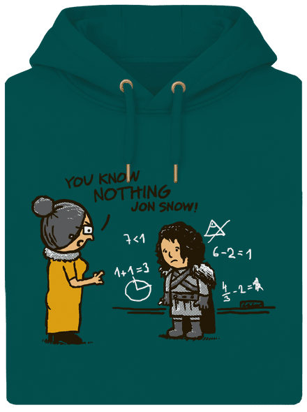 You know nothing unisex prémium pulóver Emerald Green
