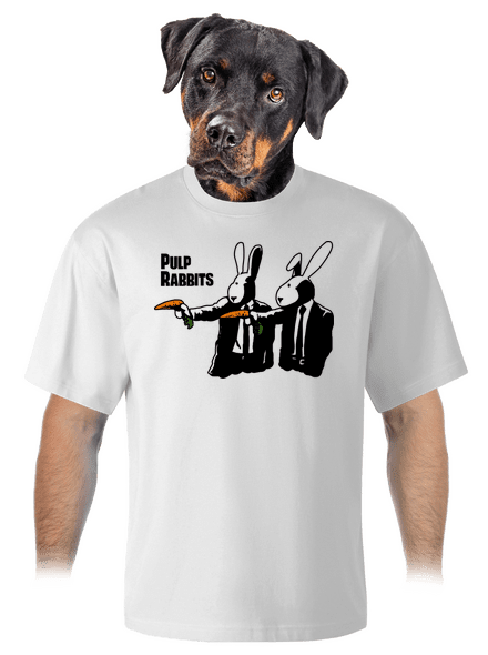 Pulp Rabbits unisex túlméretezett póló White