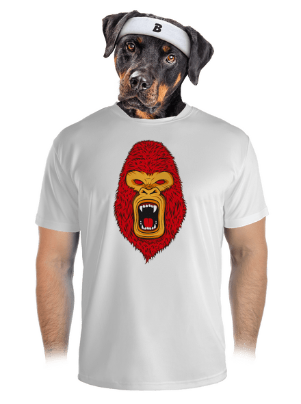 Gorilla face férfi sportpóló White