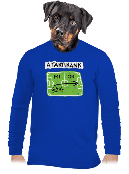 A futballtaktikánk férfi hosszú ujjú póló Royal Blue