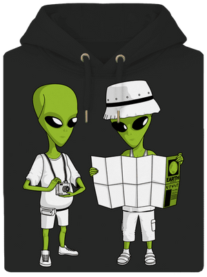 Idegenek unisex prémium pulóver Dark Black