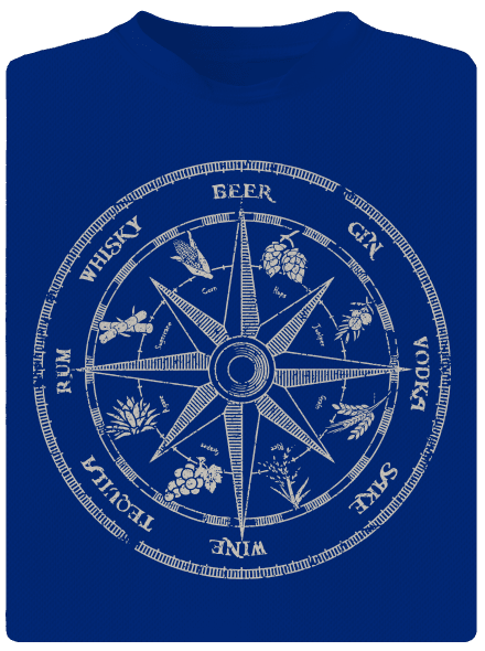 Alkoholos iránytű férfi sportpóló Royal Blue Mal