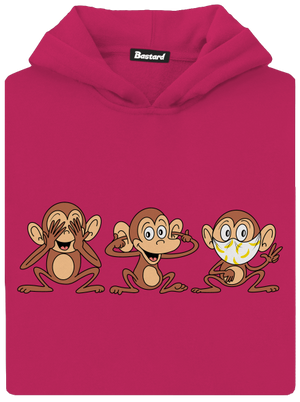 Kis majom gyerek kenguruzsebes pulóver Hot Pink