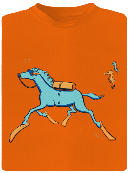 Csikóhal gyerek sport póló Neon Orange