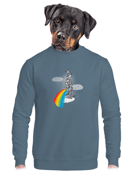 Hogyan készül a szivárvány unisex crewneck Nordic Blue