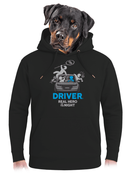 Driver unisex prémium pulóver Dark Black