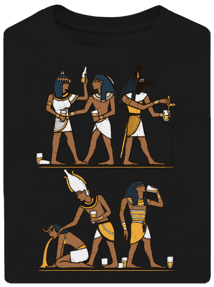 Egyiptomi parti unisex túlméretezett póló Black