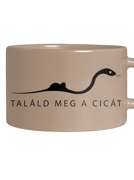 Találd meg a cicát macaron bögre Brown Macaron