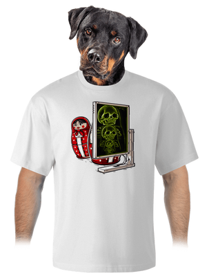 Röntgen Matryoshka unisex túlméretezett póló White
