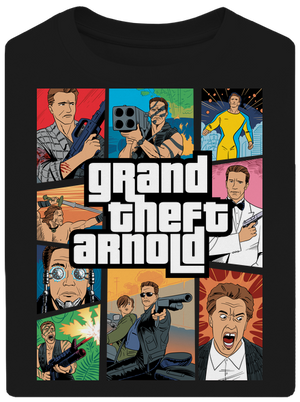 Grand Theft Arnold unisex túlméretezett póló Black