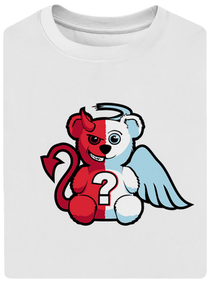 Angyal vagy ördög unisex túlméretezett póló White