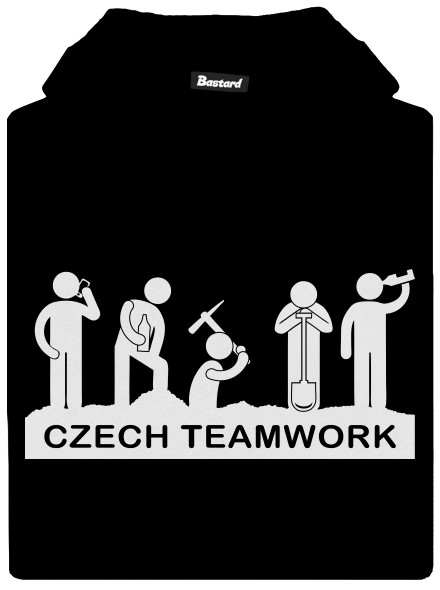 Czech Teamwork gyerek kenguruzsebes pulóver Black