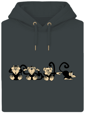 Majmok unisex prémium pulóver Charcoal