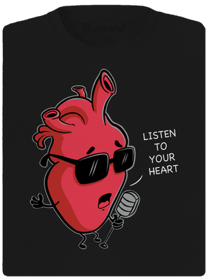 Listen to your heart női sportpóló Black