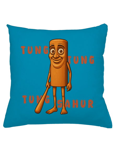 Tung Tung Tung Sahur – Italian Brainrot párna Blue Turquoise
