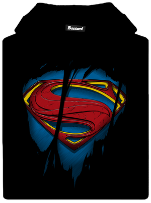 Superman Inside gyerek kenguruzsebes pulóver Black