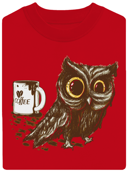 Koffeinfüggő bagoly unisex crewneck Red