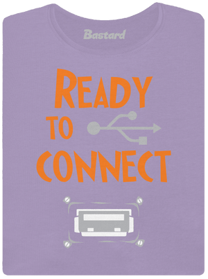 USB csatlakozás női póló elasztikus alsó szegéllyel Lavender