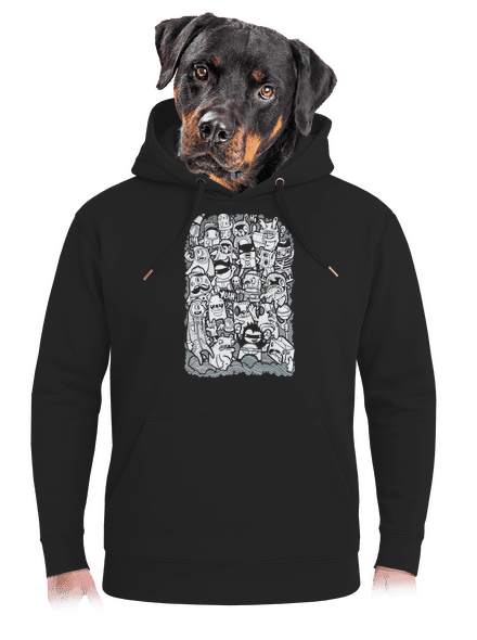  unisex prémium pulóver Dark Black