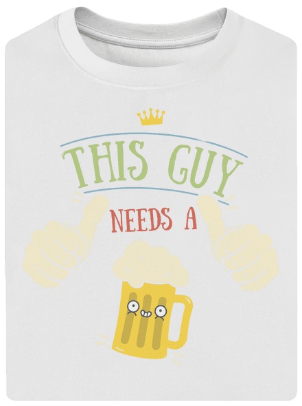 This guy needs a beer unisex túlméretezett póló White