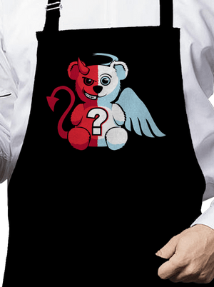 Angyal vagy ördög kötény Black