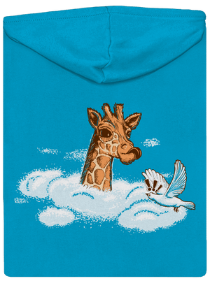 Zsiráf a felhőkben cipzáras női pulóver Blue Atol