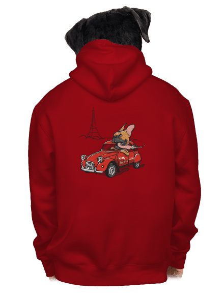 Francia buldog cipzáras férfi pulóver Red