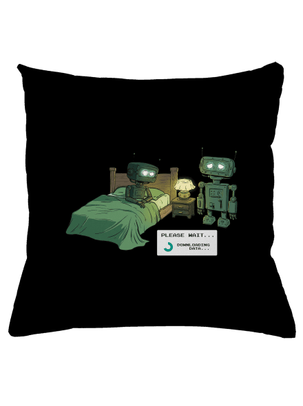 Robot romantika párna Black