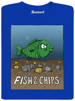 Fish and IT chips gyerek póló Royal Blue