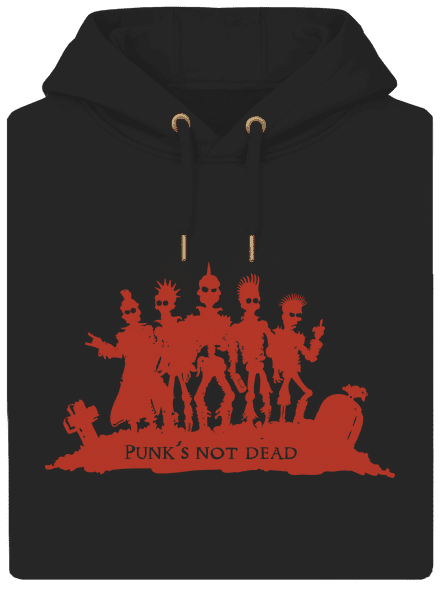 Punks not dead! unisex prémium pulóver Dark Black