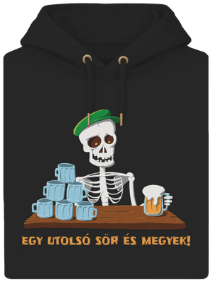 Egy utolsó sör és megyek unisex prémium pulóver Dark Black