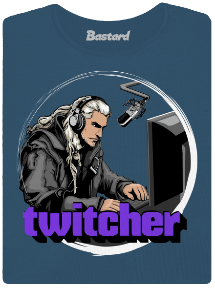 Twitcher prémium női póló Petrol Blue