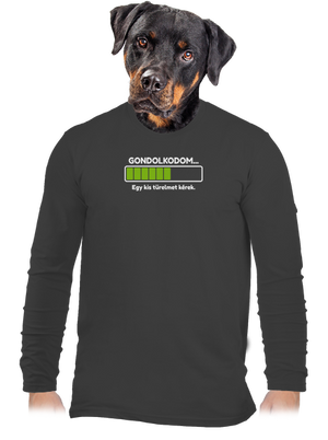 Gondolkodom férfi hosszú ujjú póló Dark Grey