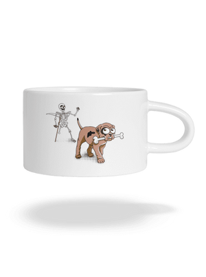 Csontváz macaron bögre White