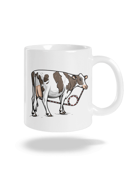 Cow drink hagyományos bögre White