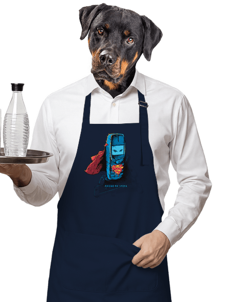 Mobiltelefon acélból kötény Navy