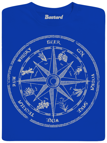 Alkoholos iránytű férfi hosszú ujjú póló Royal Blue