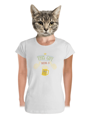 This guy needs a beer prémium női póló White