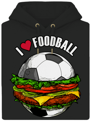 Foodball unisex prémium pulóver Dark Black