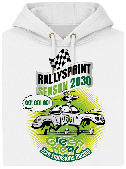 Rallysprint 2030 unisex prémium pulóver Snowwhite
