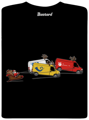 Mikulás rénszarvassal férfi hosszú ujjú póló Black