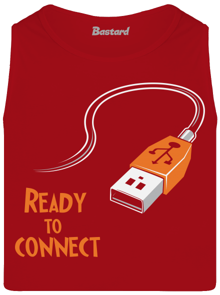 USB csatlakozás férfi trikó Red