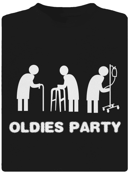 Oldies party férfi sportpóló Black