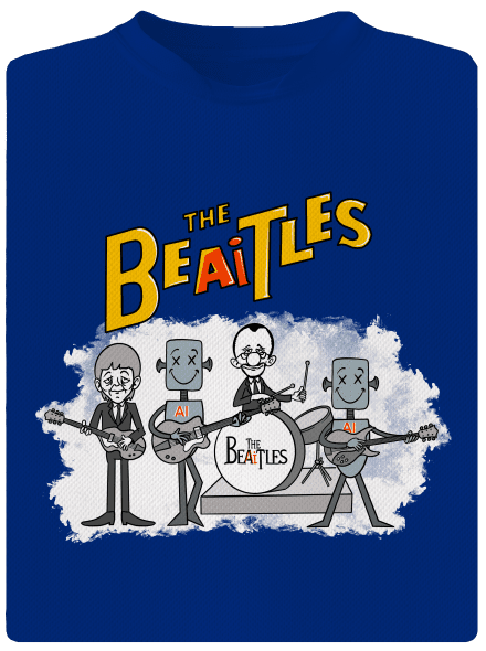 AI Beatles férfi sportpóló Royal Blue Mal