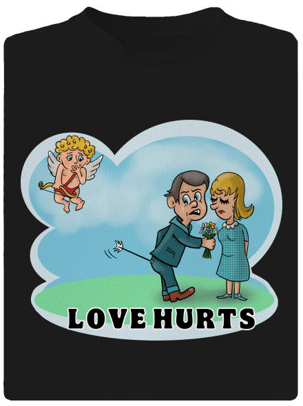 Love hurts gyerek sport póló Black