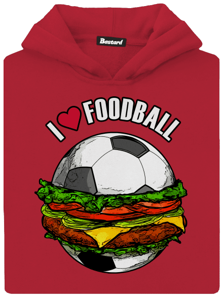 Foodball gyerek kenguruzsebes pulóver Fire Red